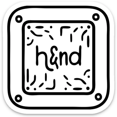 Modern curved CPU processor chip with rounded corners and simple circuit pattern inside. No text, designed as a contemporary app icon sticker