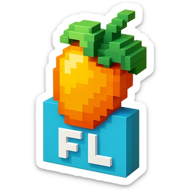FL Studio logo, voxel style sticker