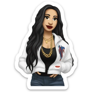 Villana Santiago Pacheco, known professionally as Villano Antillano, is a Puerto Rican rapper, singer and songwriter. She gained recognition in 2022 with the release of "Bzrp Music Sessions, Vol. 51" alongside producer. caucasian dark long hair sticker