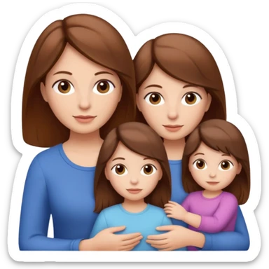 mom with twin girls sticker