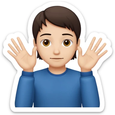 meh face with idk hands sticker