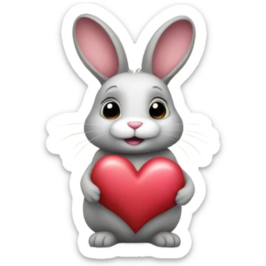 Bunny and heart  sticker