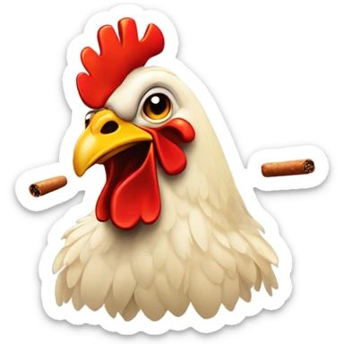 pollo flores y cigarro sticker
