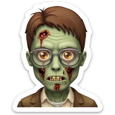 zombie with brown glasses sticker