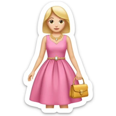 eine birne in einem pinken kleid soll aussehen wie eine reiche frau aber als birne  sticker