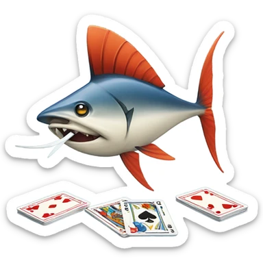A swordfish playing cards sticker