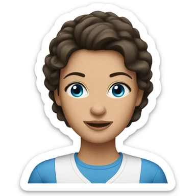 Brunette mom with blue eyes  sticker
