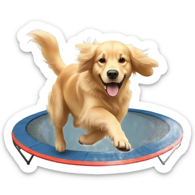 Golden retriever, bouncing on a trampoline sticker