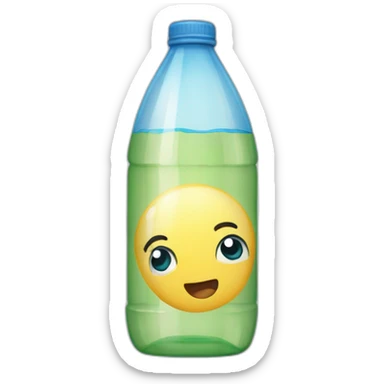 Botella de agua sin persona solo el objeto sticker