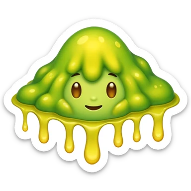 a slimy yellow-green stain sticker