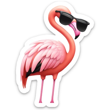 flamingo wearing sunglasses  sticker