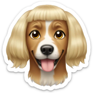 Dog with a wig  sticker