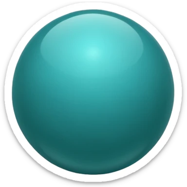 glossy teal sphere, blue-green balance sticker