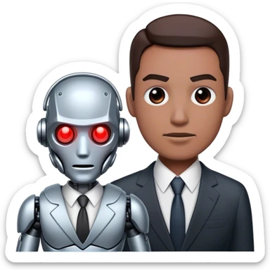 cyborg with business man sticker