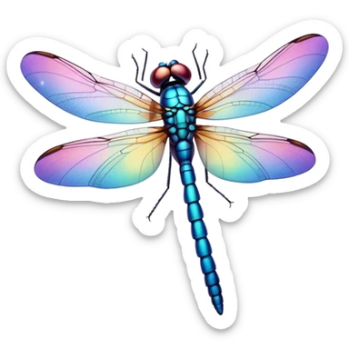 Peaceful Dragonfly color  sticker