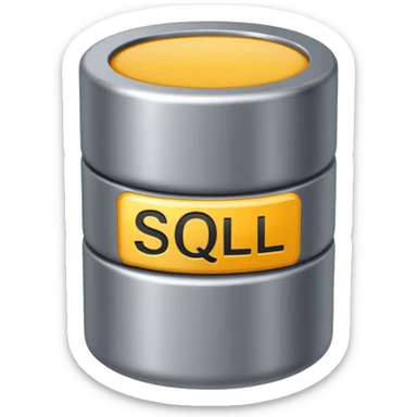 database cylinder with “SQL” letters on it sticker