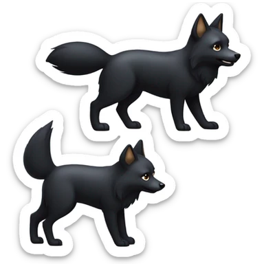 Black fox dog sticker