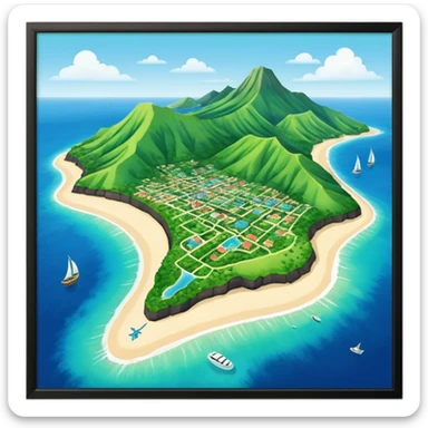 Guadeloupe dans sa forme géographique réelle, vue du dessus sticker