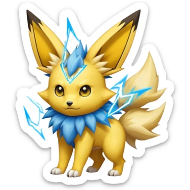 Jolteon-Shinx-Fakémon-hybrid-creature (full body)  sticker