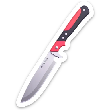 knife with TikTok color accents, blade reversed sticker