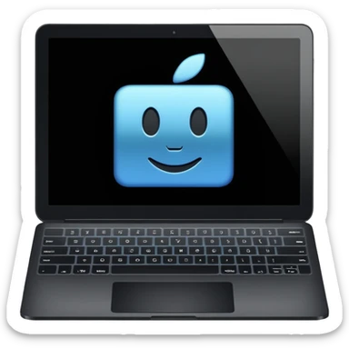 laptop with “1C” on the screen sticker