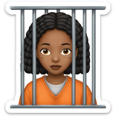 Black girl in jail sticker