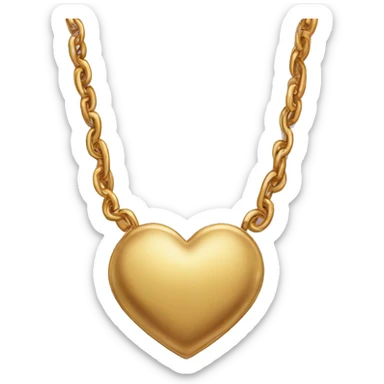 Heart shaped gold necklace with a T on it  sticker