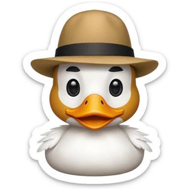 A cartoon very Italian duck sticker