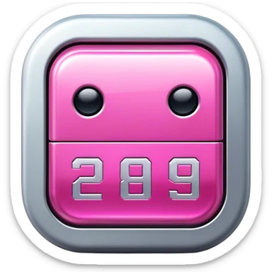 robotic pink calendar 3 icon sticker