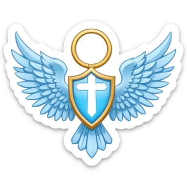 wings emblem holy saint light blue sticker