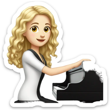 White girl Pianist  sticker