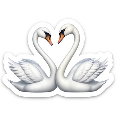 2 swans kissing sticker