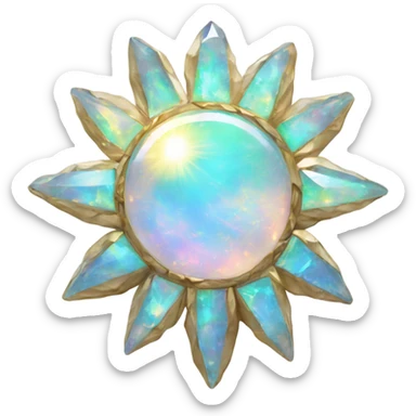 opal crystal sun sticker