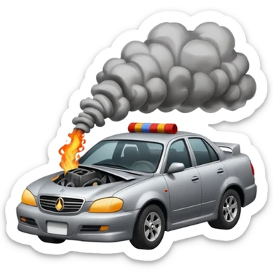 a car crashing sticker