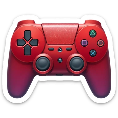 red ombre PlayStation console with glitter sticker