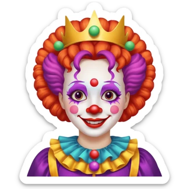 female clown with saint's halo sticker