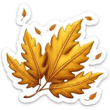 Falling golden leaves sticker