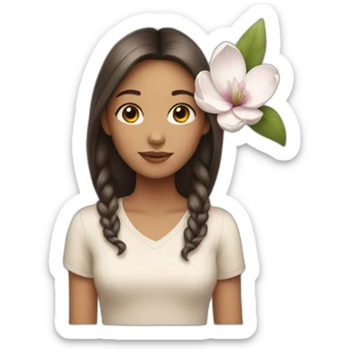 girl with magnolia sticker