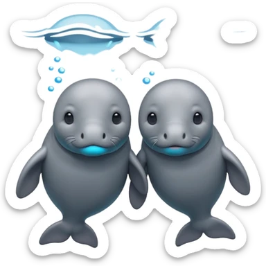 couple manatee sticker