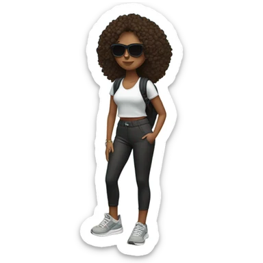 Climbing a mountain with swag and a hip outfit as a girl  sticker