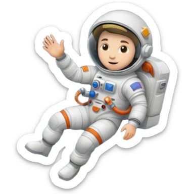 Astronaut rides planets sticker