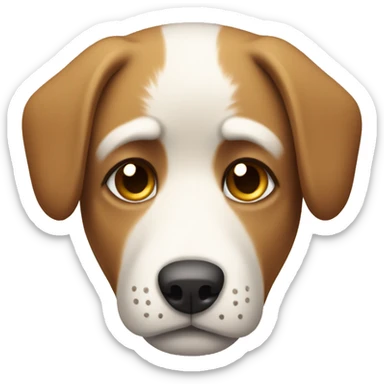 Sad dog with tan and white fur sticker