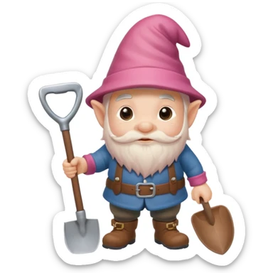 gnome with shovel sticker