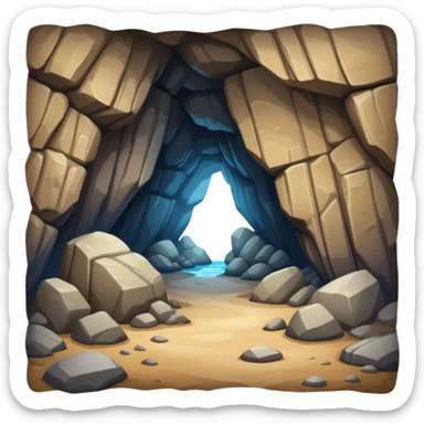 generate realistic detailed cave inside view sticker