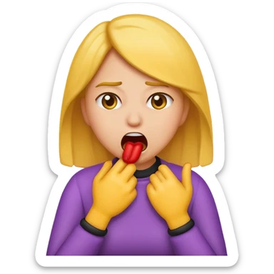 Women emoji choking herself  sticker