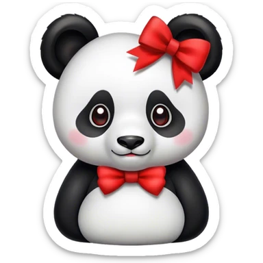 Un panda con un lazo sticker