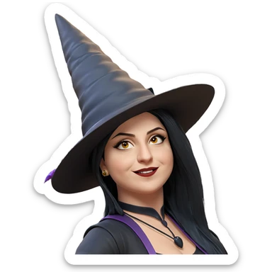 smiling witch at the bar sticker