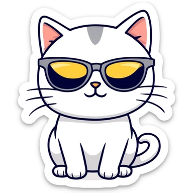 Cat with sunglasses sticker