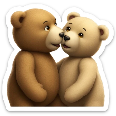 teddy bear kissing another teddy bear sticker