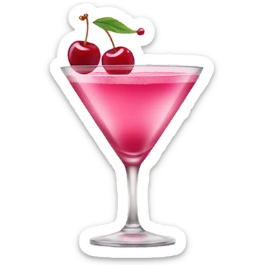 Pink cocktail with cherry sticker